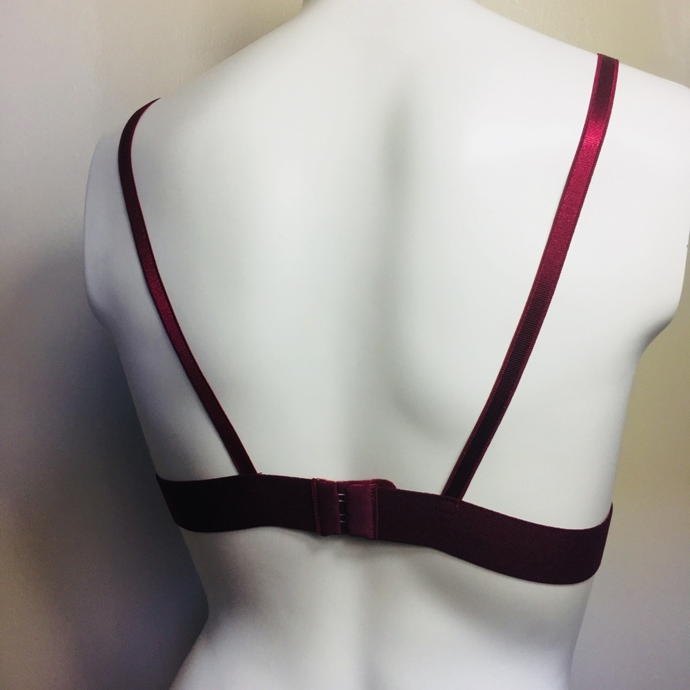 Red wine floral lace bralette super sexy Large - Picture 6 of 8
